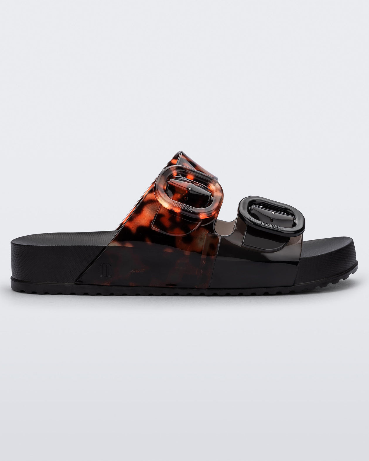 Cozy Slide in Black/Clear Tortoise | Melissa Shoes US