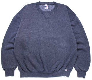 50s USA製 RUSSELLラッセル 無地 前V コットン スウェット 紺 M