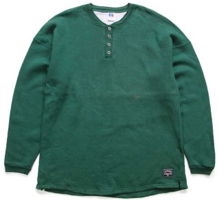 90s USA製 RUSSELLラッセル 無地 前V スウェット 薄緑 XL☆ブランク