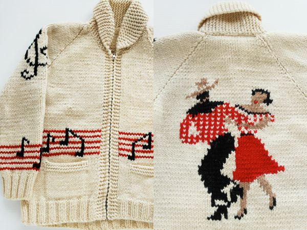 60s ダンス柄 ウール カウチンセーター - Sixpacjoe Web Shop