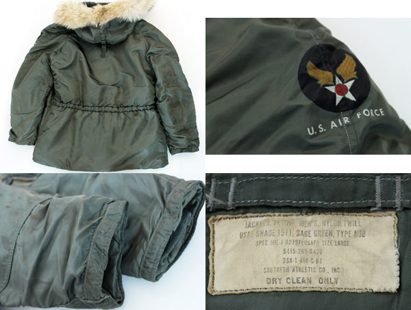 60s 米軍 USAF N-3B フライトジャケット L☆SOUTHERN ATHLETIC