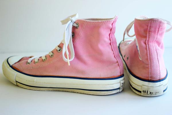 80s USA製 CONVERSEコンバース ALL STARオールスター HI 当て布 ピンク