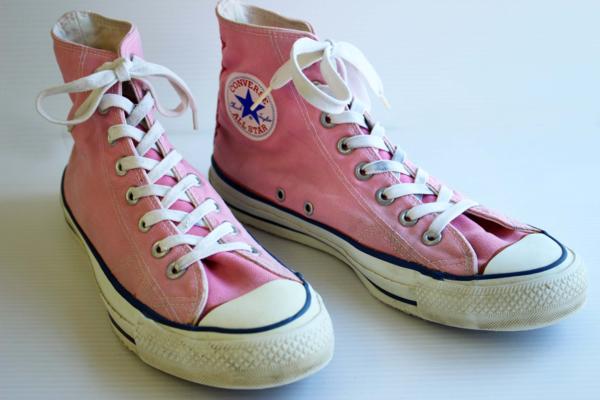 80s USA製 CONVERSEコンバース ALL STARオールスター HI 当て布 ピンク