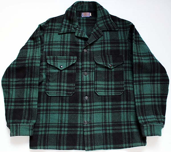 70s PENDLETONペンドルトン ウールジャケット 緑×黒 M - Sixpacjoe Web