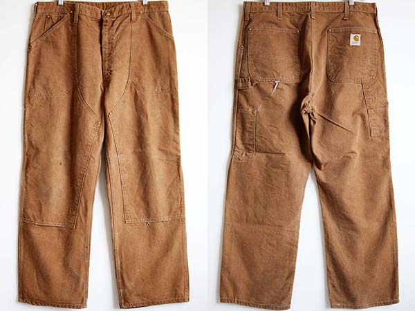 70s carharttカーハート ダック地 ダブルニー ペインターパンツ 茶