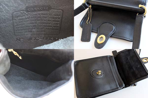 USA製 COACH オールド コーチ レザーショルダーバッグ 黒☆9930