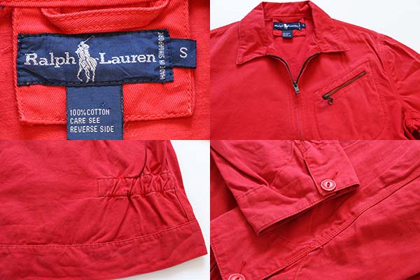 90s ラルフローレン コットン ワークジャケット 赤 S - Sixpacjoe Web Shop
