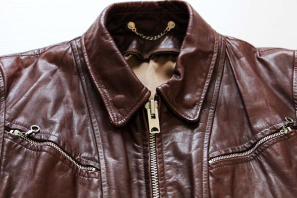 70s シングルライダース レザージャケット 茶 44 - Sixpacjoe Web Shop