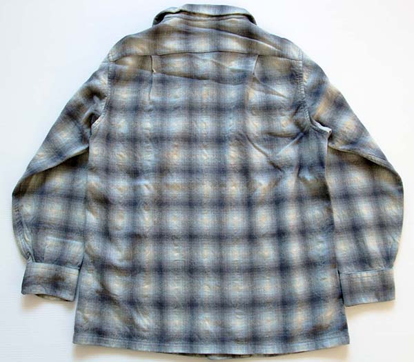 50s PENDLETONペンドルトン オンブレチェック オープンカラー ウール