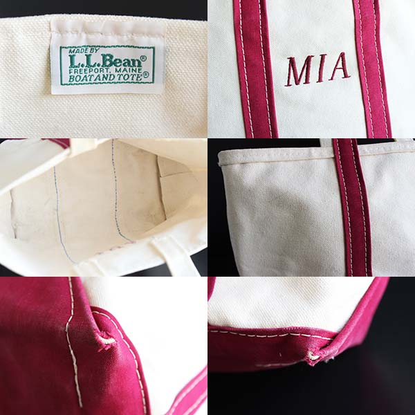 90s L.L.Bean BOAT AND TOTE キャンバス トートバッグ ワインレッド M