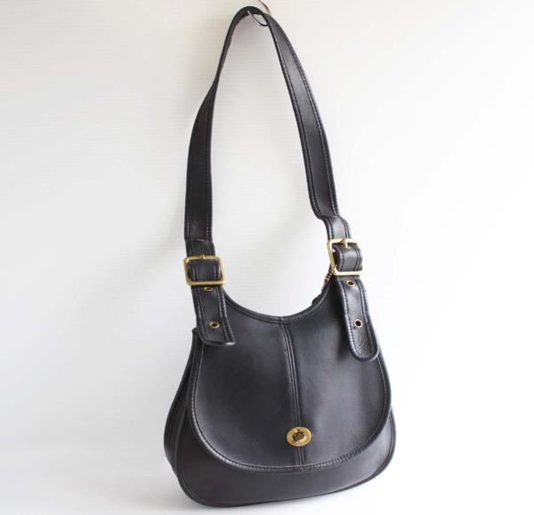 USA製COACHオールド コーチ レザー ショルダーバッグ 黒☆5119