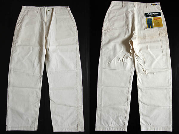 デッドストック☆80s USA製 OSHKOSH B'GOSH ペインターパンツ 生成り