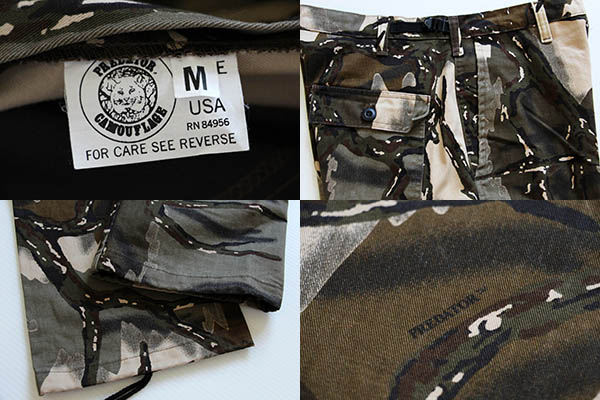 90s USA製 PREDATOR CAMOUFLAGE プレデターカモ コットン カーゴパンツ