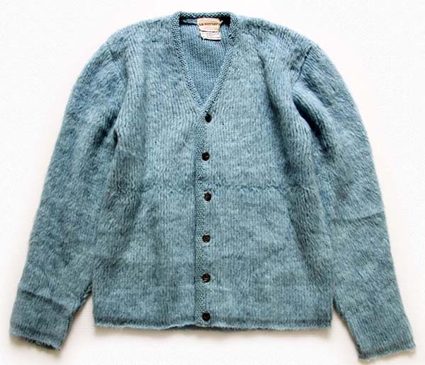 60s MONTGOMERY WARD BRENT モヘヤ ニットカーディガン ブルーグレー M