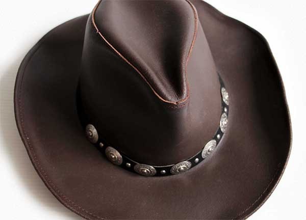 USA製 HENSCHEL HAT ヘンシェル コンチョ付き レザー カウボーイハット