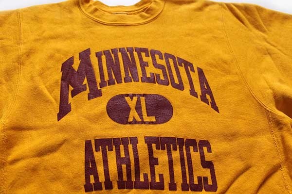 90s USA製 Championチャンピオン MINNESOTA ATHLETICS 三段中抜き