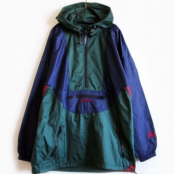 90s JANSPORTジャンスポーツ マルチカラー ナイロン アノラック