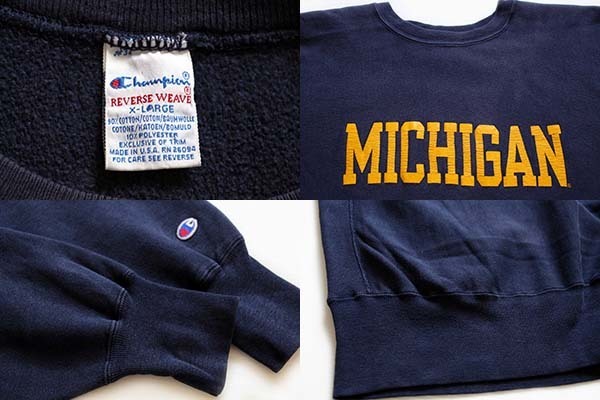 90s USA製 Championチャンピオン MICHIGAN リバースウィーブ