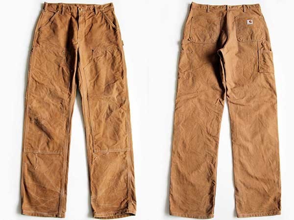 USA製 carharttカーハート ダック地 ダブルニー ペインターパンツ 茶