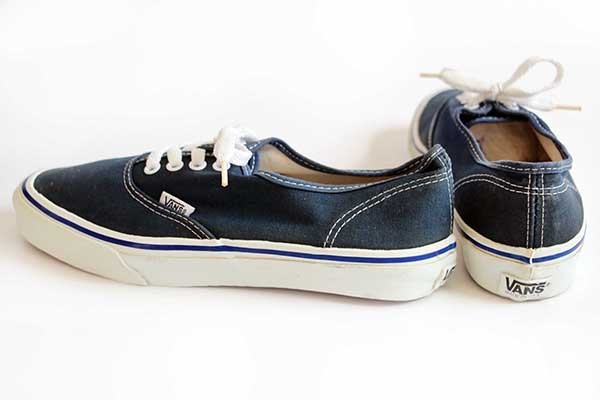90s USA製 VANSバンズ AUTHENTICオーセンティック 紺☆スニーカー