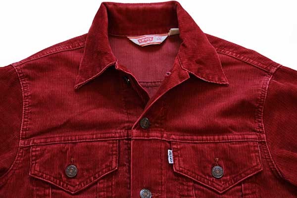 70s USA製 Levi'sリーバイス 70505 コーデュロイジャケット 赤 36