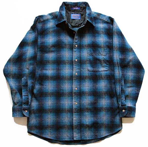 90s USA製 PENDLETONペンドルトン オンブレチェック ウールシャツ