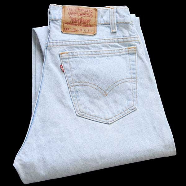 90s USA製 Levi'sリーバイス 560 デニムパンツ アイスブルー w32 L30
