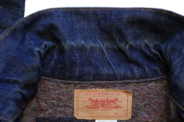 60s USA製 LEVI'Sリーバイス 70505 BIGE ブランケットライナー デニム