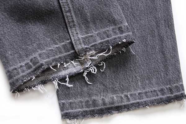 90s USA製 Levi'sリーバイス 501 カットオフ 先染め ブラック デニム