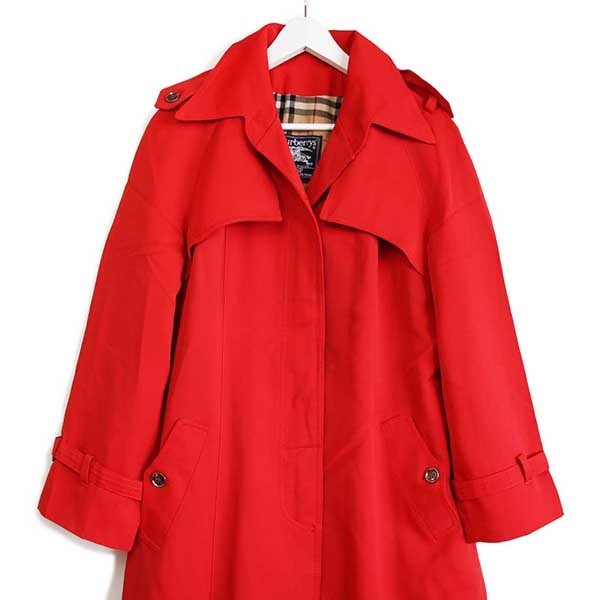 80s 英国製 Burberrys PRORSUM バーバリー トレンチコート 赤
