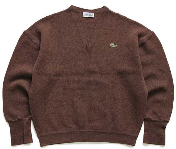 70s フランス製 CHEMISE LACOSTE ラコステ ワンポイント Vネック