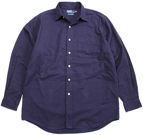 90s ポロ ラルフローレン LOWELL SPORT ヘリンボーン コットンシャツ