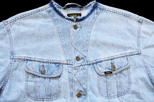 Leeリー RIDER JACKET ノーカラー デニムジャケット 4ポケット