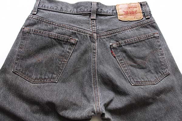 80s USA製 Levi'sリーバイス 501 先染め ブラック デニムパンツ w30