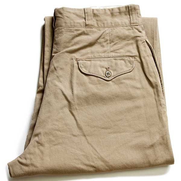 60s 米軍 USMC コットンツイル チノパン カーキ w31 L31 - Sixpacjoe