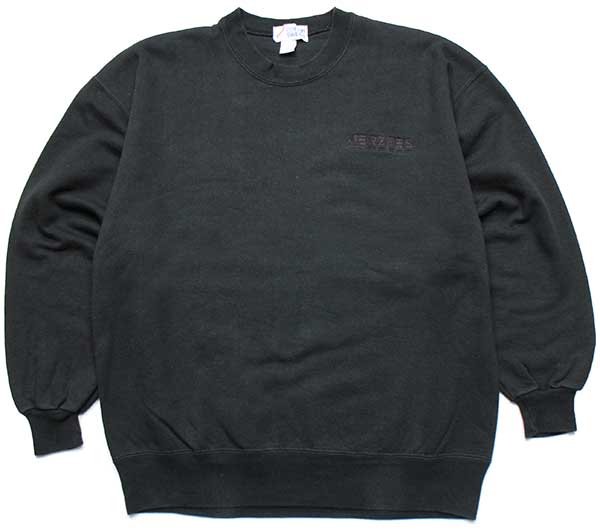90s USA製 JERZEES American Active Wear ロゴ刺繍 スウェット 黒 XL