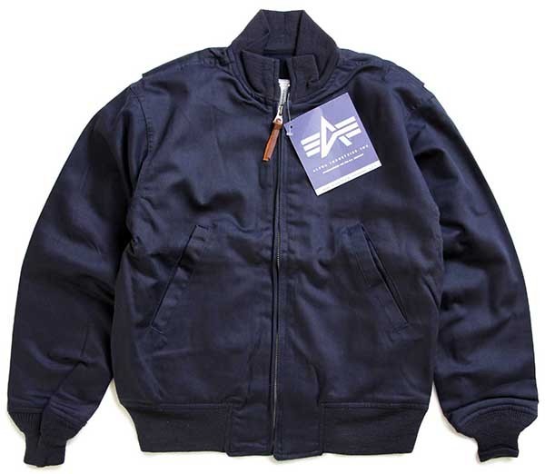 デッドストック☆USA製 ALPHAアルファ タンカースジャケット 紺 36R