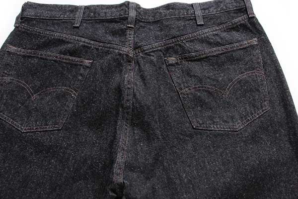 90s USA製 Levi'sリーバイス 501 先染め ブラック デニムパンツ w42