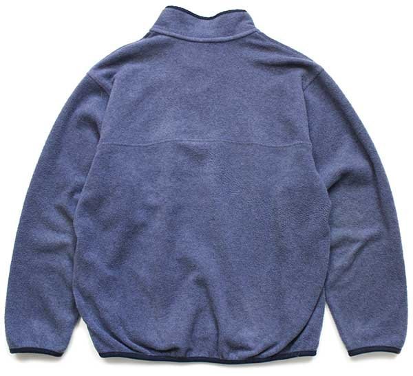 90s L.L.Bean 筆記体ロゴ刺繍 プルオーバー フリース ネイビーグレー