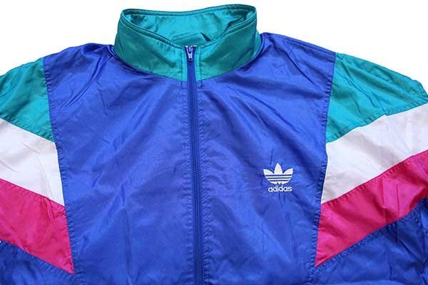 90s adidasアディダス トレフォイル ロゴ刺繍 マルチカラー 切り替え