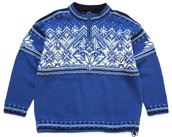 00s ノルウェー製 DALE OF NORWAY 雪柄 ノルディック柄 ハーフジップ