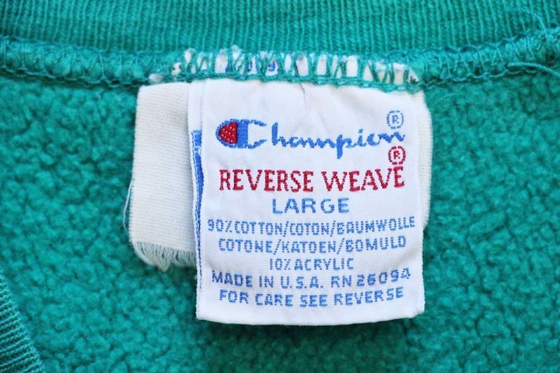 90s USA製 Championチャンピオン 無地 目無し リバースウィーブ