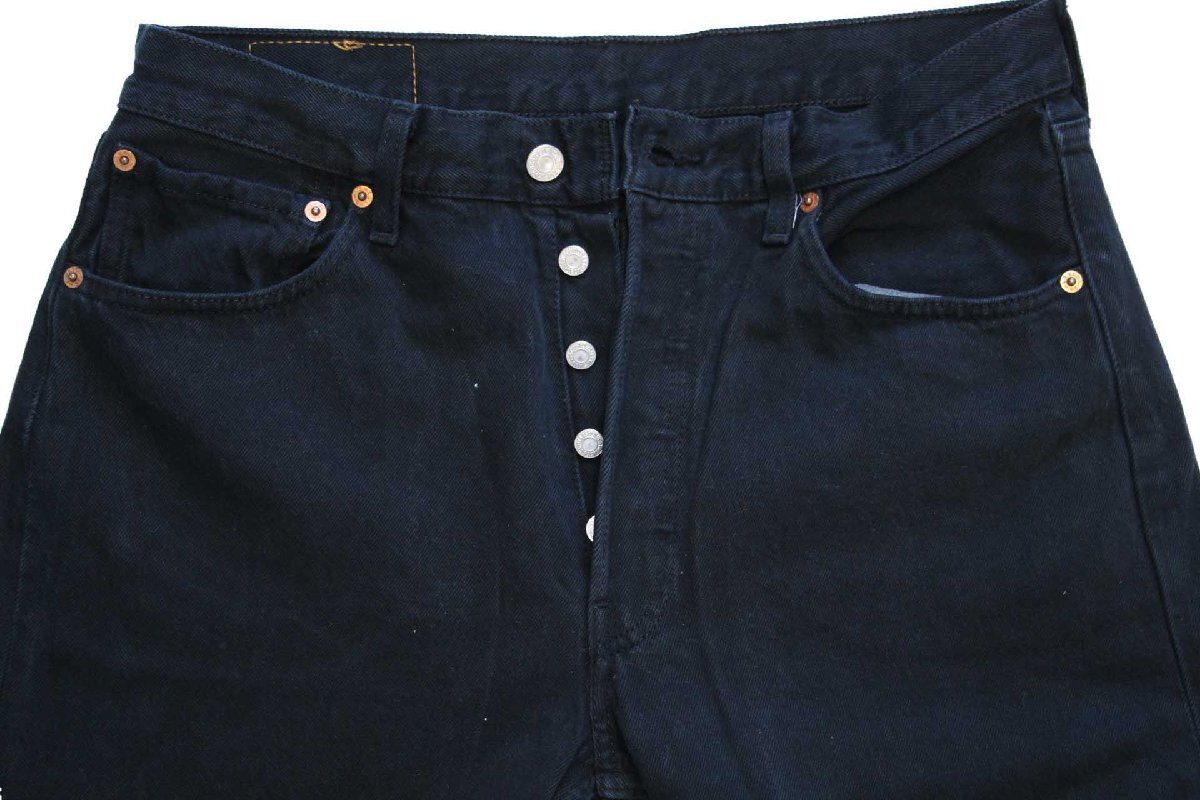 90s トルコ製 Levi'sリーバイス 501 後染め ブラック デニムパンツ W33