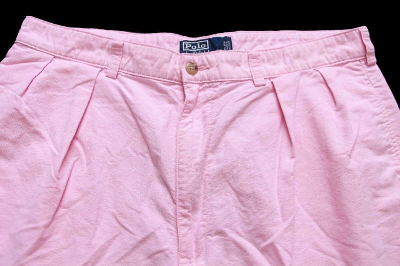 90s ポロ ラルフローレン TYLER SHORT ツータック オックスフォード
