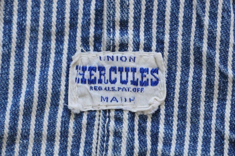 40s USA製 HERCULESヘラクレス ヒッコリー ストライプ オーバーオール