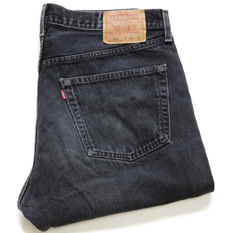 90s USA製 Levi'sリーバイス 501 ブラック デニムパンツ w38 L32