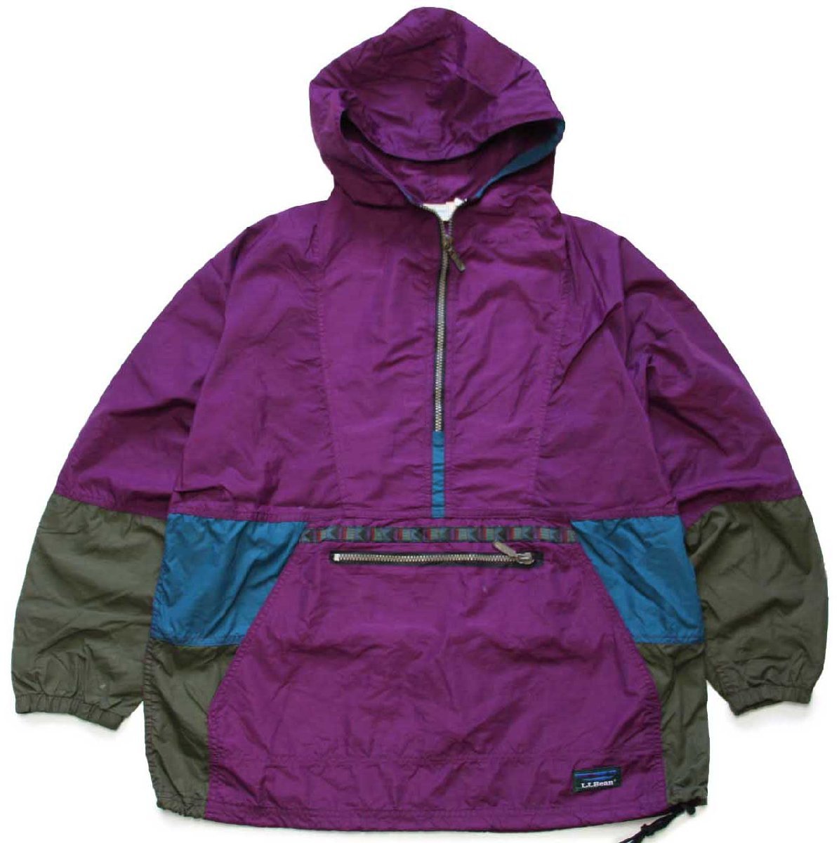 80s USA製 L.L.Bean チロリアンテープ マルチカラー ナイロン