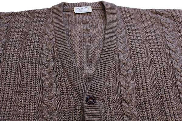 80s イタリア製 Moda Mio e Tue ケーブル編み ウール×アクリルニット