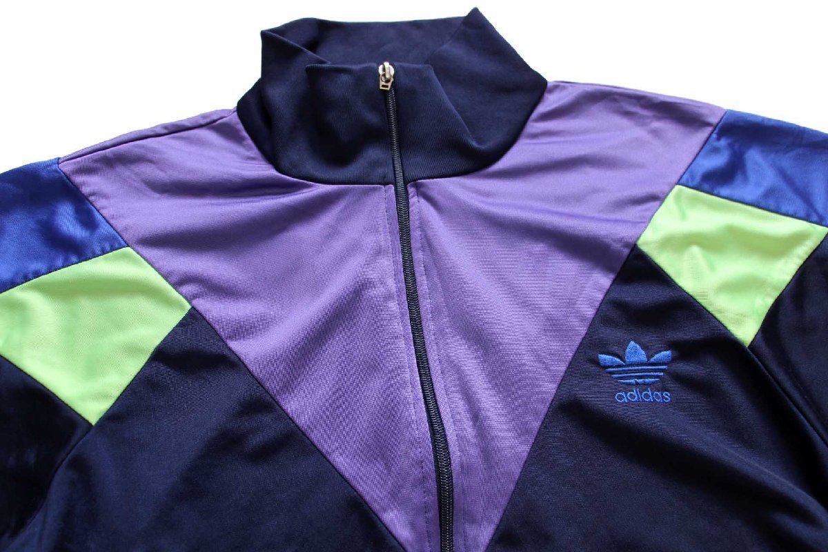 80s adidasアディダス トレフォイル ロゴ刺繍 マルチカラー ハイネック