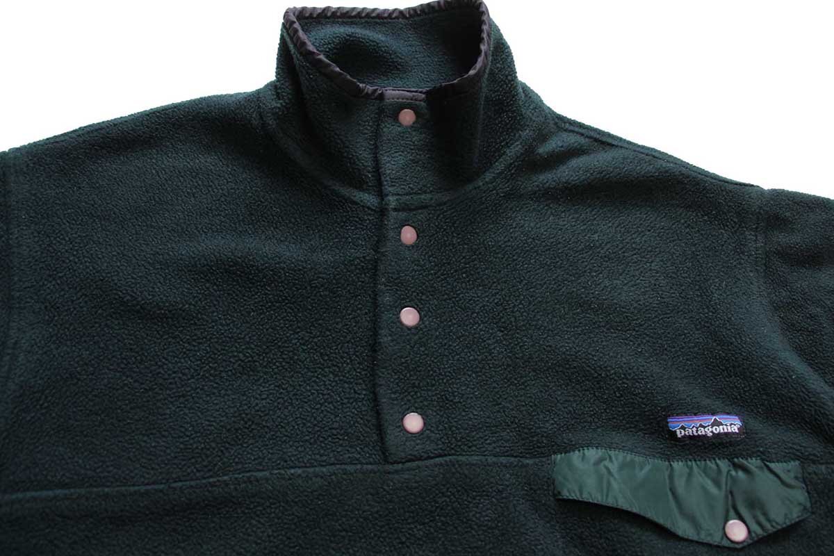 90s patagoniaパタゴニア フリース スナップT 深緑 M - Sixpacjoe Web Shop